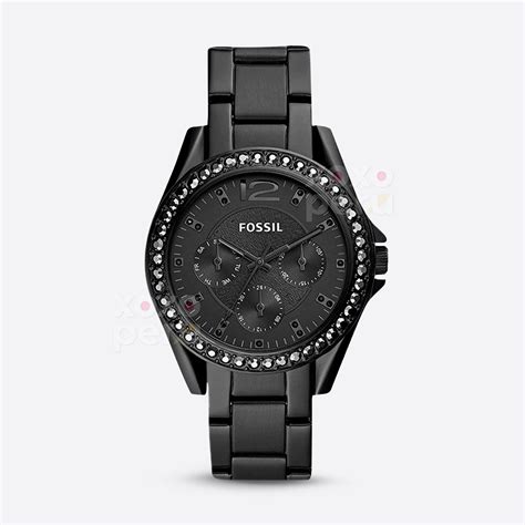 reloj fossil original de mujer circulo negro